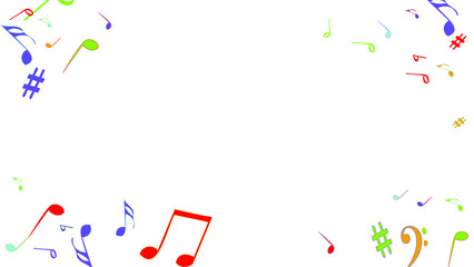 Musical Signs. Modern Background with Notes. Vector Element for Musical Poster, Banner, Advertising, Card. Minimalistic Simple Background.
