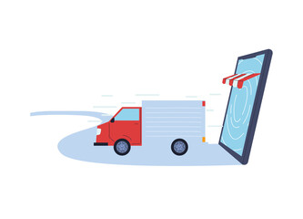 man with mask on delivery with location and application,