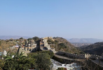Fototapeta na wymiar Rajasthan Kumbhalgarh- the fort with the world's second longest wall.