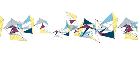 Fototapeta premium Line points connections, triangular technology design. Abstract geometric background