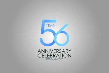 56 year Smart Modern look year anniversary celebration simple and elegant clean look for - vector