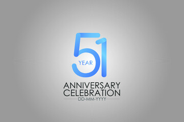 51 year Smart Modern look year anniversary celebration simple and elegant clean look for - vector