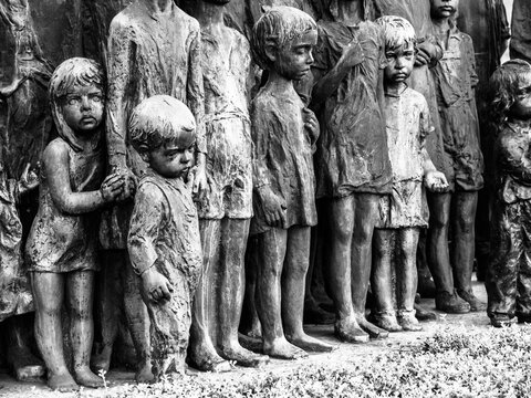 LIDICE, CZECH REPUBLIC - JUNE 22, 2013: Lidice Memorial to the Children Victims of the World War II in Lidice