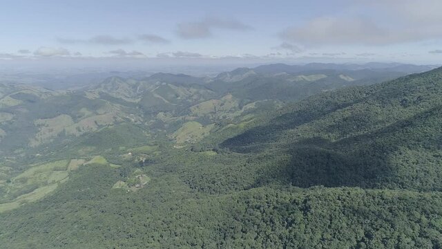 Atlantic Rainforest of Brazil mountain range landscape