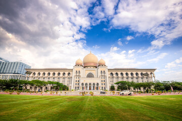 The Palace of Justice and courthouse with dome in Putrajaya on a beautiful day