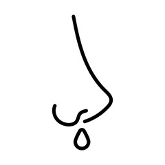 nose with flu, line style icon