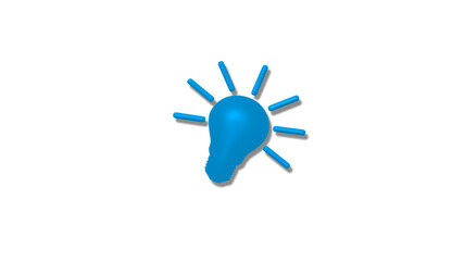 New aqua color 3d idea bulb icon on white background,3d idea icon