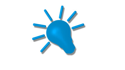 New aqua color 3d idea bulb icon on white background,3d idea icon
