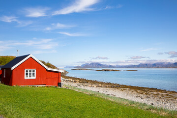 Boat house - Hike Sor Kvaloya around in great weather, Sømna municipality, Northern Norway	