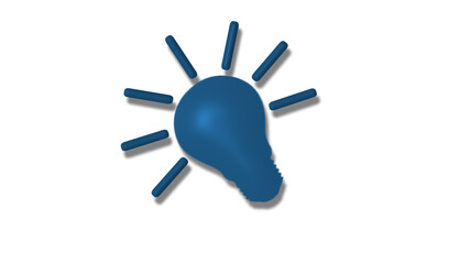 New aqua dark 3d idea bulb icon on white background,3d bulb icon