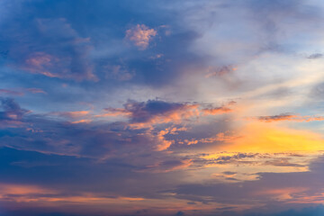 Naklejka na ściany i meble beautiful clouds in the sunset time