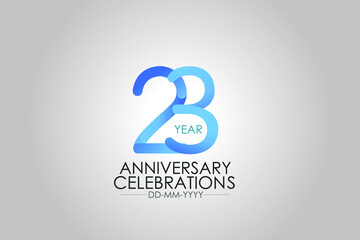 23 year Smart Modern look anniversary celebration simple and elegant clean look for - vector
