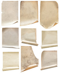 old papers set isolated