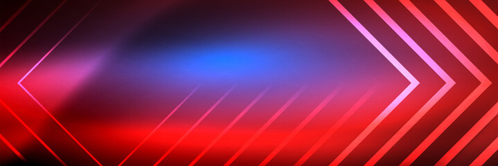 Shiny neon glowing techno lines, hi-tech futuristic abstract background template with square shapes