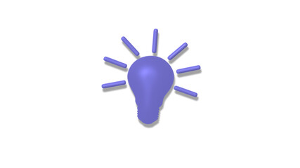 New 3d bulb icon on white background,Idea icon,Light bulb icon