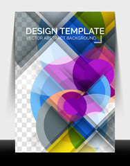 A4 flyer annual report circle design, vector background print template