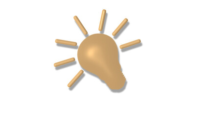 Amazing 3d idea bulb icon on white background