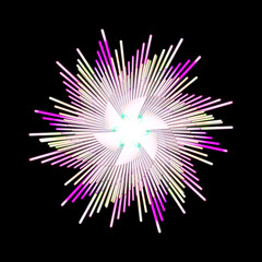 bright abstract shape on black background, isolated