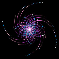 purple abstract shape on black background, isolated