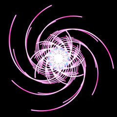 purple abstract shape on black background, isolated