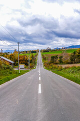 北海道の真っ直ぐな道