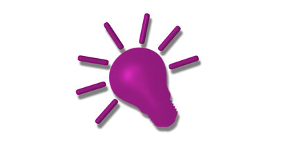 New pink dark 3d bulb icon,Idea bulb icon