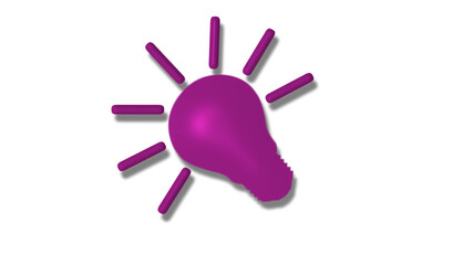 New pink dark 3d bulb icon,Idea bulb icon