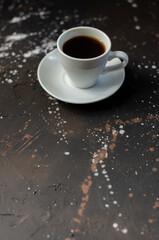 Obraz na płótnie Canvas coffee cup on black background