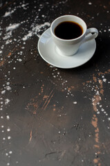 Obraz na płótnie Canvas coffee cup on black background