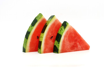 Watermelon of various shapes in white background