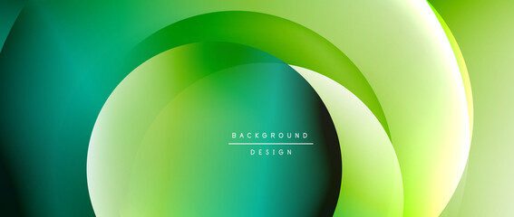 Circle modern geometric abstract background with liquid gradients