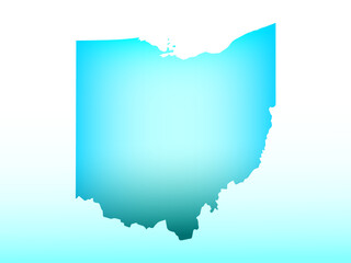 Blue Ohio map ice with dark and light effect vector on light background illustration