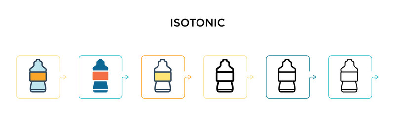 Isotonic vector icon in 6 different modern styles. Black, two colored isotonic icons designed in filled, outline, line and stroke style. Vector illustration can be used for web, mobile, ui