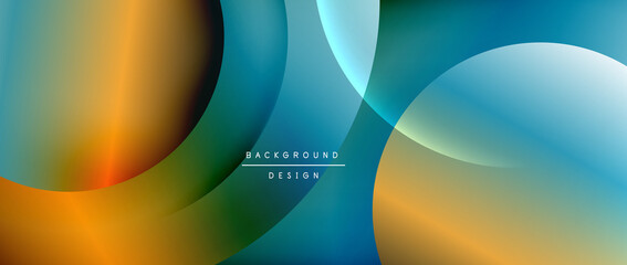 Circle modern geometric abstract background with liquid gradients