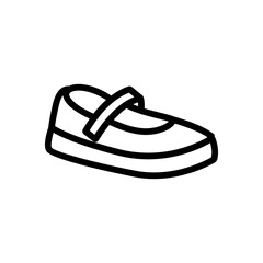 mary jane shoe icon vector. mary jane shoe sign. isolated contour symbol illustration