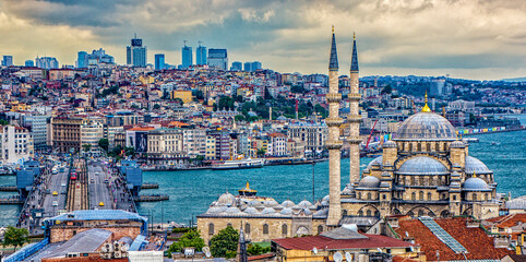 Naklejka premium The New Mosque, originally known as the Valide Sutan Mosque, was built between 1660 and 1665.