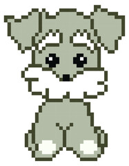 Obraz premium Dog pixel art on white background.