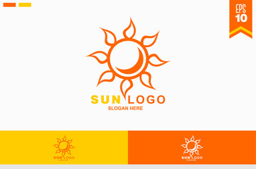 Abstract sun logo design template