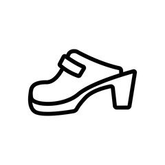 mule shoe icon vector. mule shoe sign. isolated contour symbol illustration