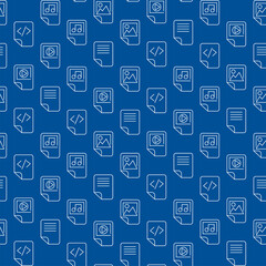 Seamless Pattern with Document Files Folders Icons