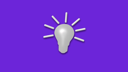 Amazing white color 3d bulb icon on blue background,Idea bulb icon