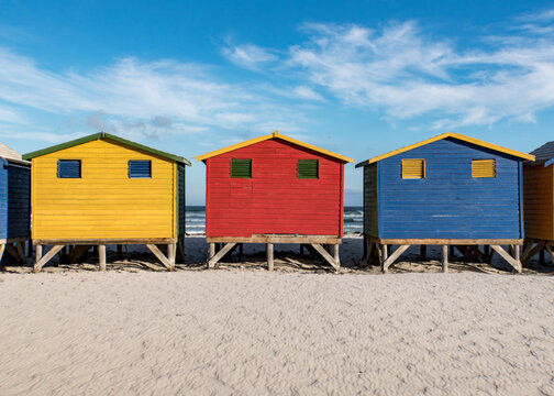 colorful beach huts of Cape Town, South Africa