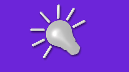 Amazing white color 3d bulb icon on blue background,Idea bulb icon
