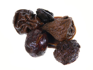 dried fruits isolated on white background