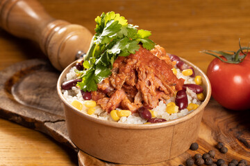 rice with meat and beans