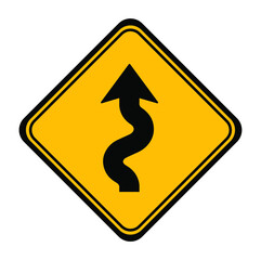 winding sign on white background