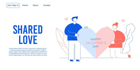 Shared love message service landing page design