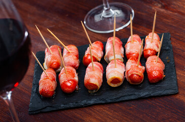 Bacon wrapped cocktail wieners