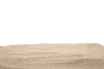 Sand texture closeup. Sand isolated on white.