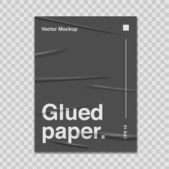 Set Glued Paper Mockup Vector Illustration